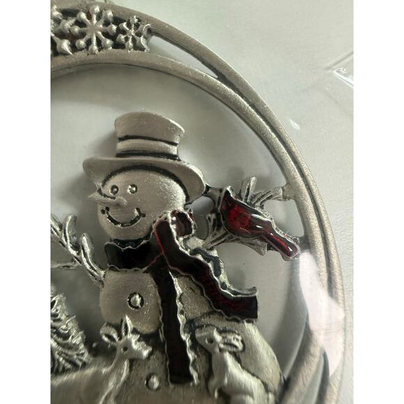 Plow & Hearth Pewter Christmas Ornament Snowman Cardinal Deer NEW - Picture 3 of 6